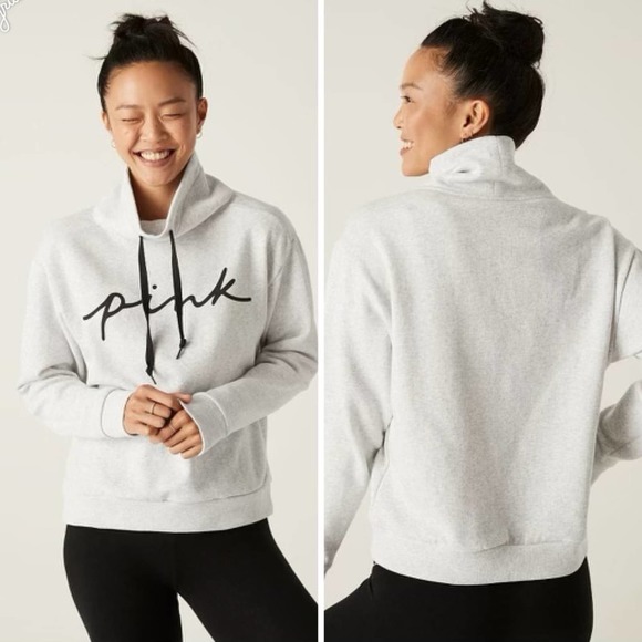 PINK Victoria's Secret Sweaters - Victoria's Secret PINK Heather Gray Cowl Neck Pullover Sweatshirt NWT Size XXL